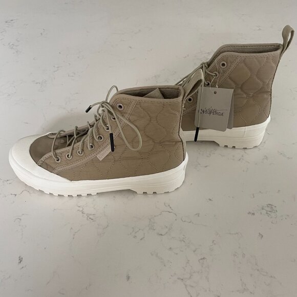 Superga Super 2644 Alpina Quilted Nylon Lace Up Boots Grey Fossil-F Sz 7.5-8.5W - Picture 16 of 16